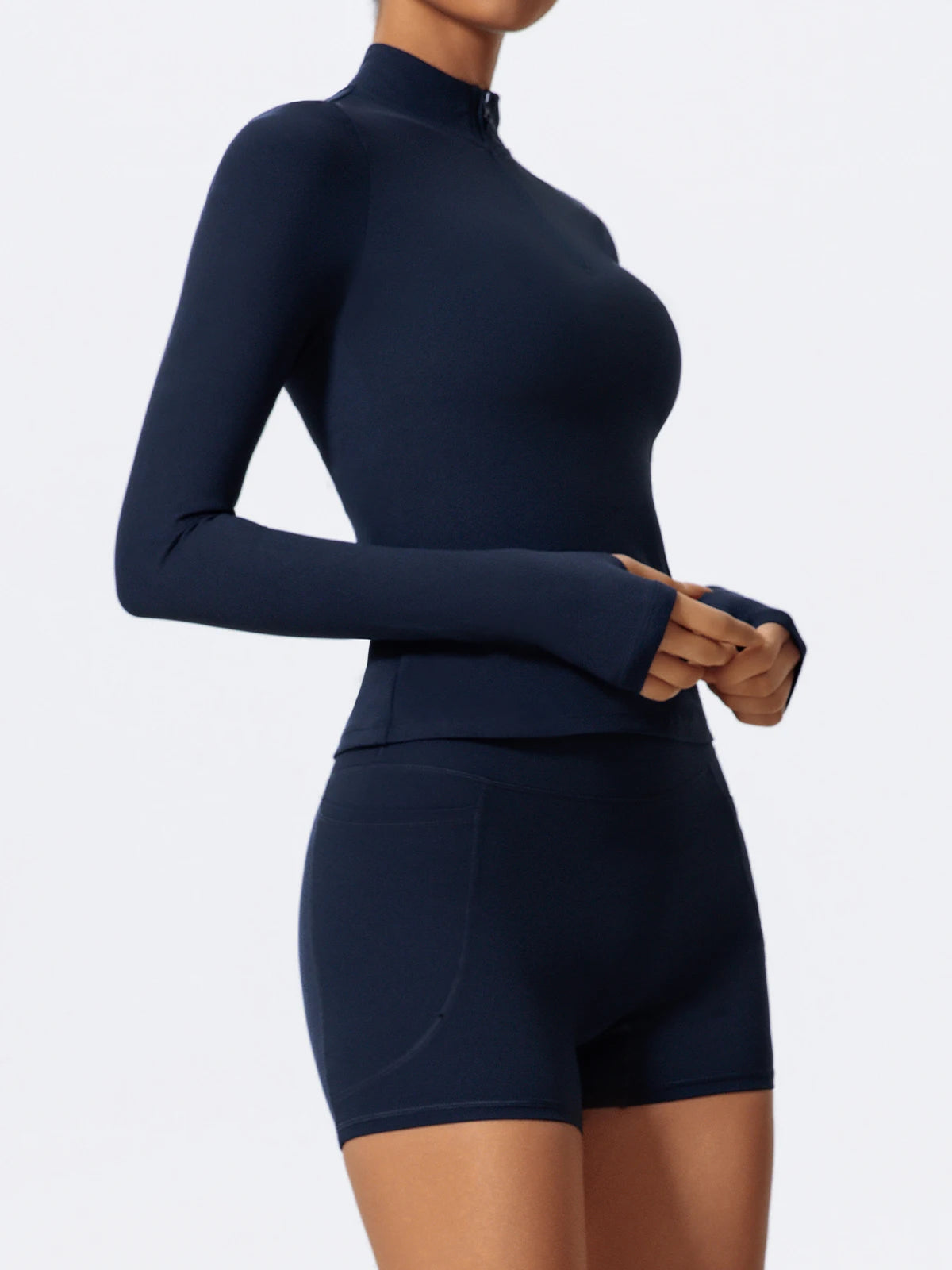 Women's 2-Piece Half-Zip Yoga Set – Long Sleeve Sports Top & Flared Workout Pants