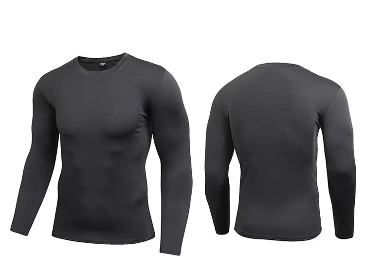 Men's Running Quick-Dry Long Sleeve T-Shirt – Slim Fit Gym & Training Sportswear
