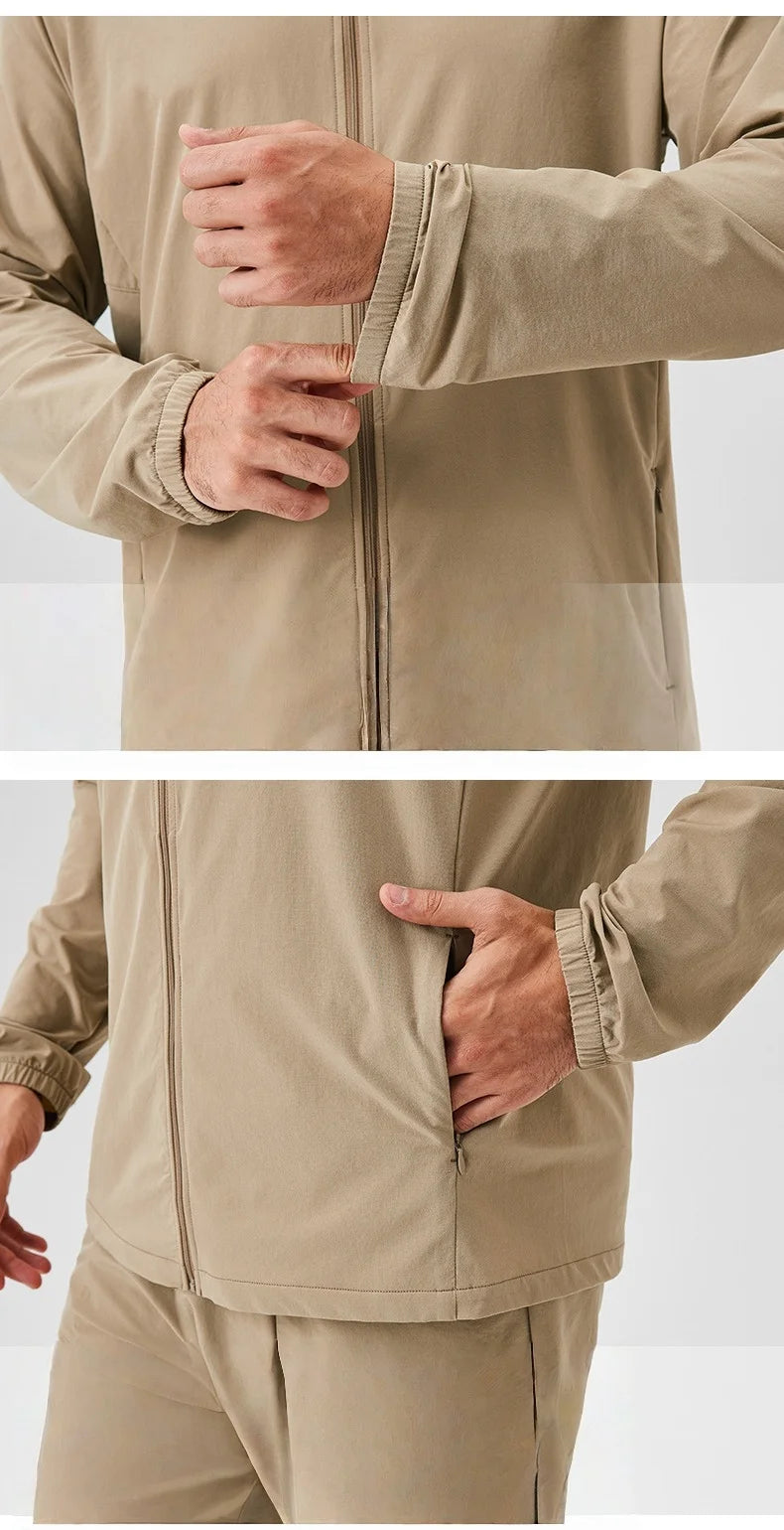 Men's Fitness Hoodie Long Sleeve Sport T-Shirt – Quick-Dry Slim Fit Gym & Running Top