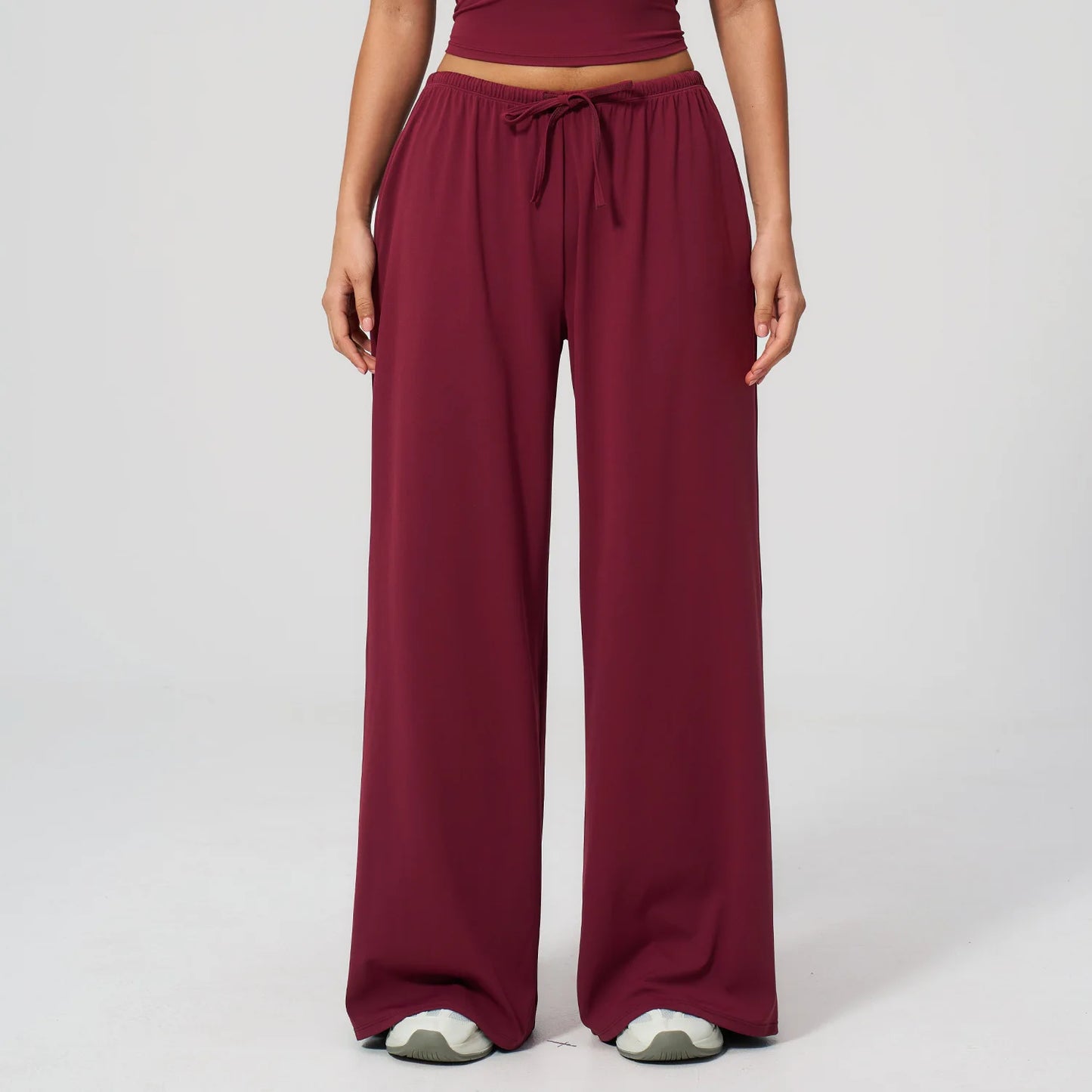 Yoga Pants Brushed Sports Pants Women's Hanging Wide Leg Loose Casual Pants Sports Running Fitness Elastic Drawstring Pants