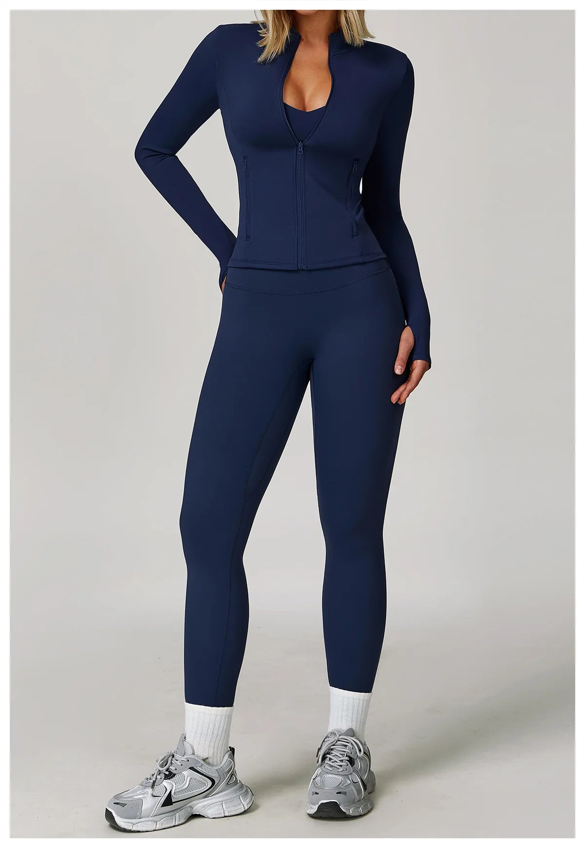 Women's Yoga Sports Set 2/3PCS Gym Workout Tracksuit Long Sleeve Sports Bra Athletic Wear Running Fitness Clothing