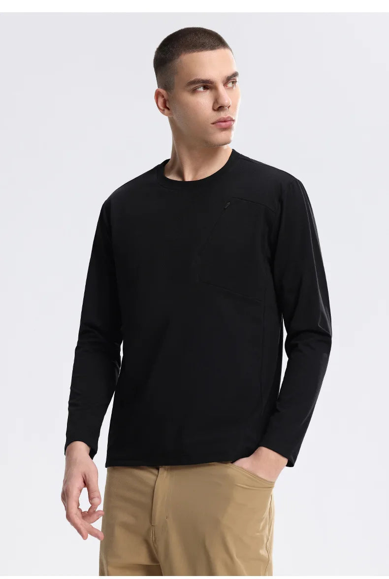 Men's Fitness Long Sleeve T-Shirt – Quick-Dry Breathable Sportswear for Running & Training