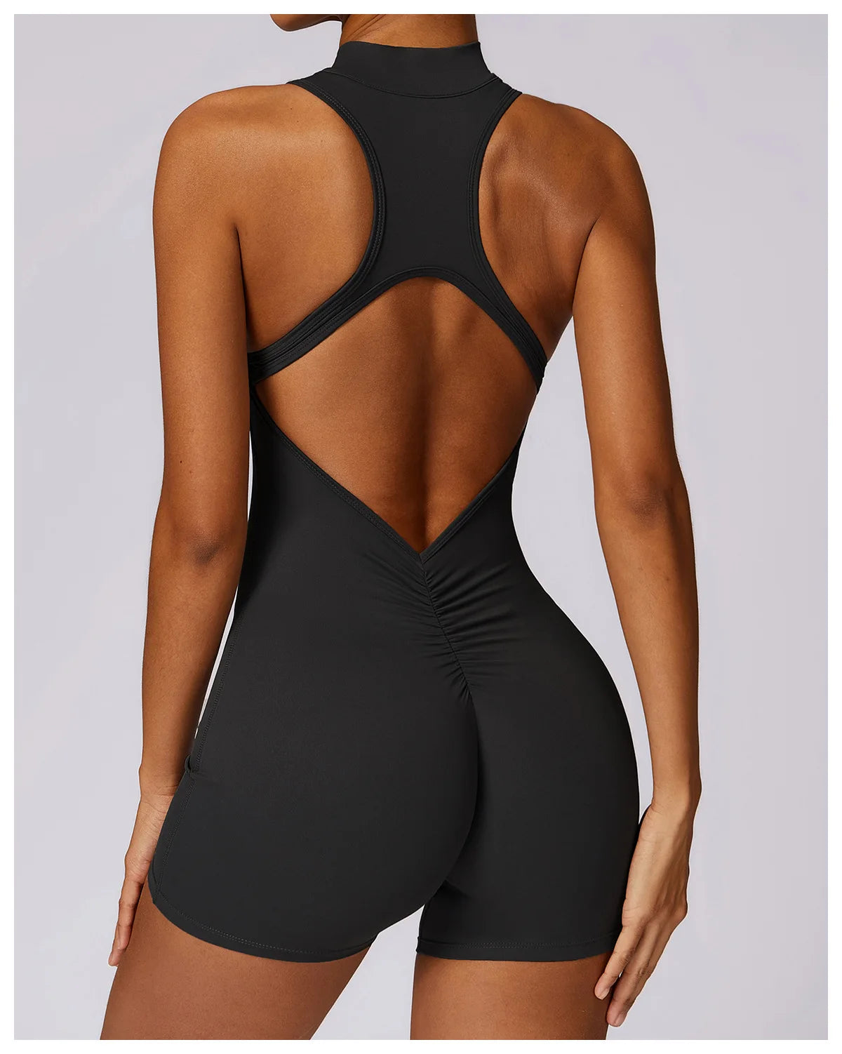Women’s Zipper Yoga Jumpsuit – Sexy Fitness & Dance Workout Bodysuit