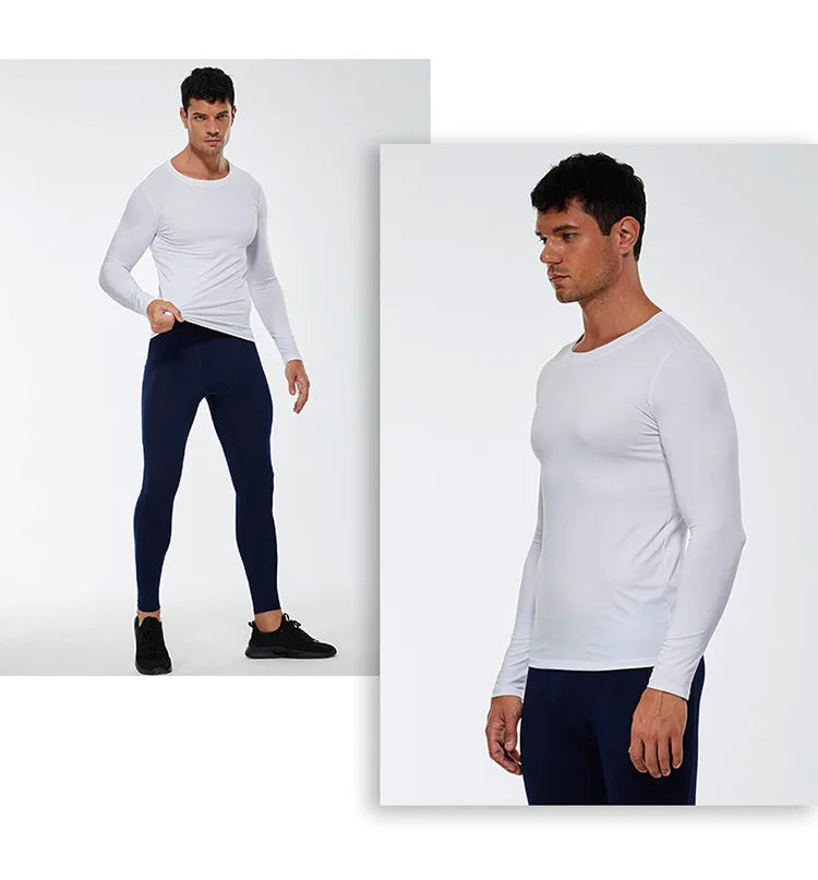 Men's Running Quick-Dry Long Sleeve T-Shirt – Slim Fit Gym & Training Sportswear