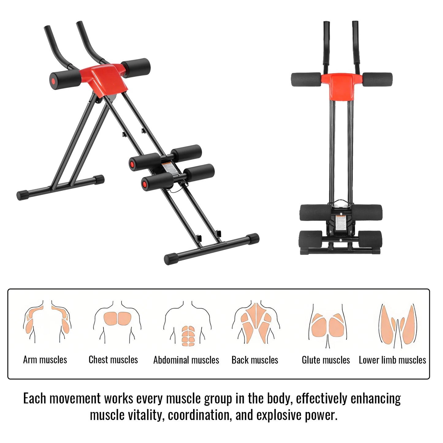 Abdominal Trainer – 5-Gear Adjustable Resistance Core & Full Body Exercise Equipment