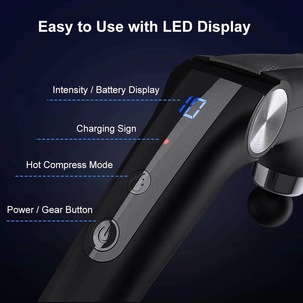 Fascia Massage Gun – Electric Deep Tissue Muscle Massager for Full Body Relief