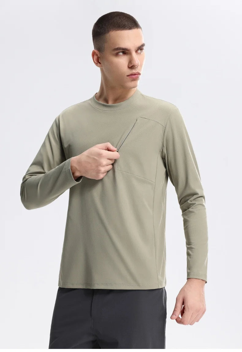 Men's Fitness Long Sleeve T-Shirt – Quick-Dry Breathable Sportswear for Running & Training