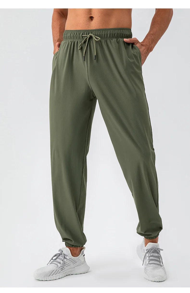 Men's Running Pants Sportswear Summer Jogging Sweatpants Quick Dry Thin Tracksuit Elastic Gym Fitness Sport Trousers Men Slacks