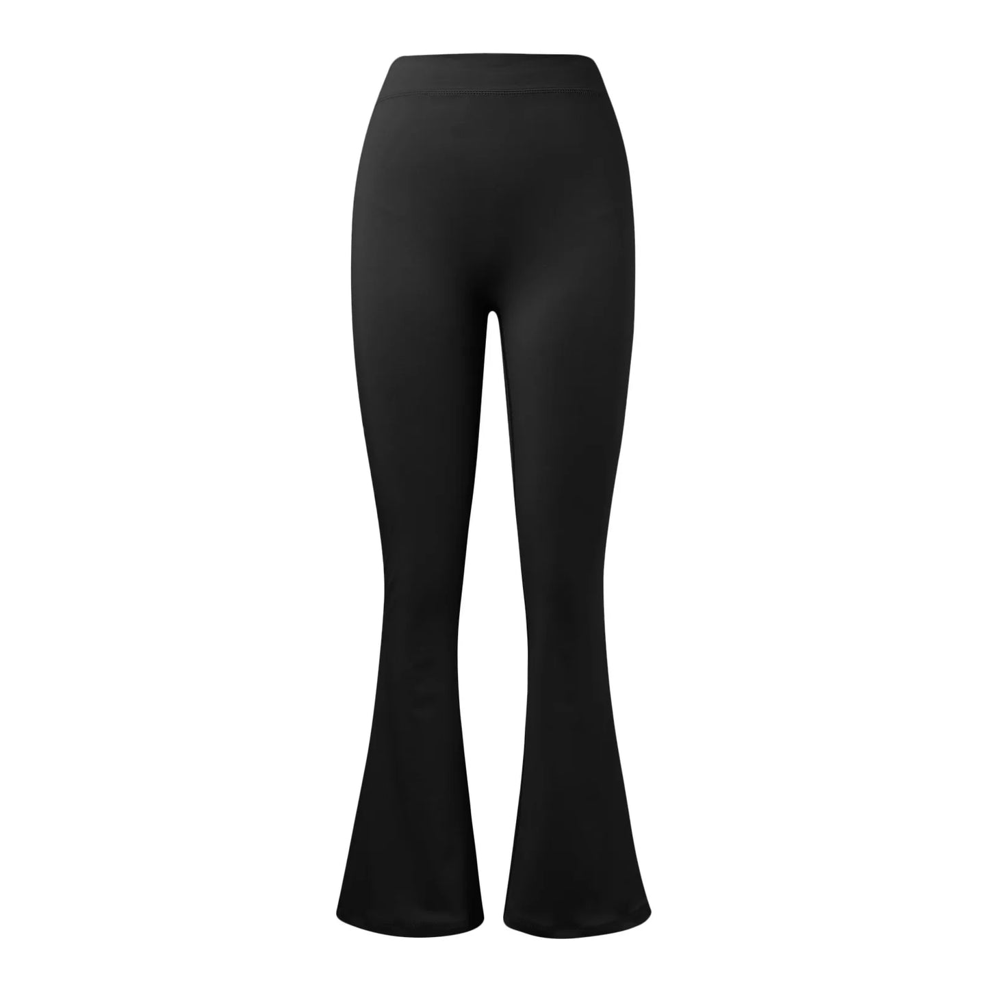 Women’s Micro Horn Flared Leggings – High Waist V-Back Push-Up Gym Pants