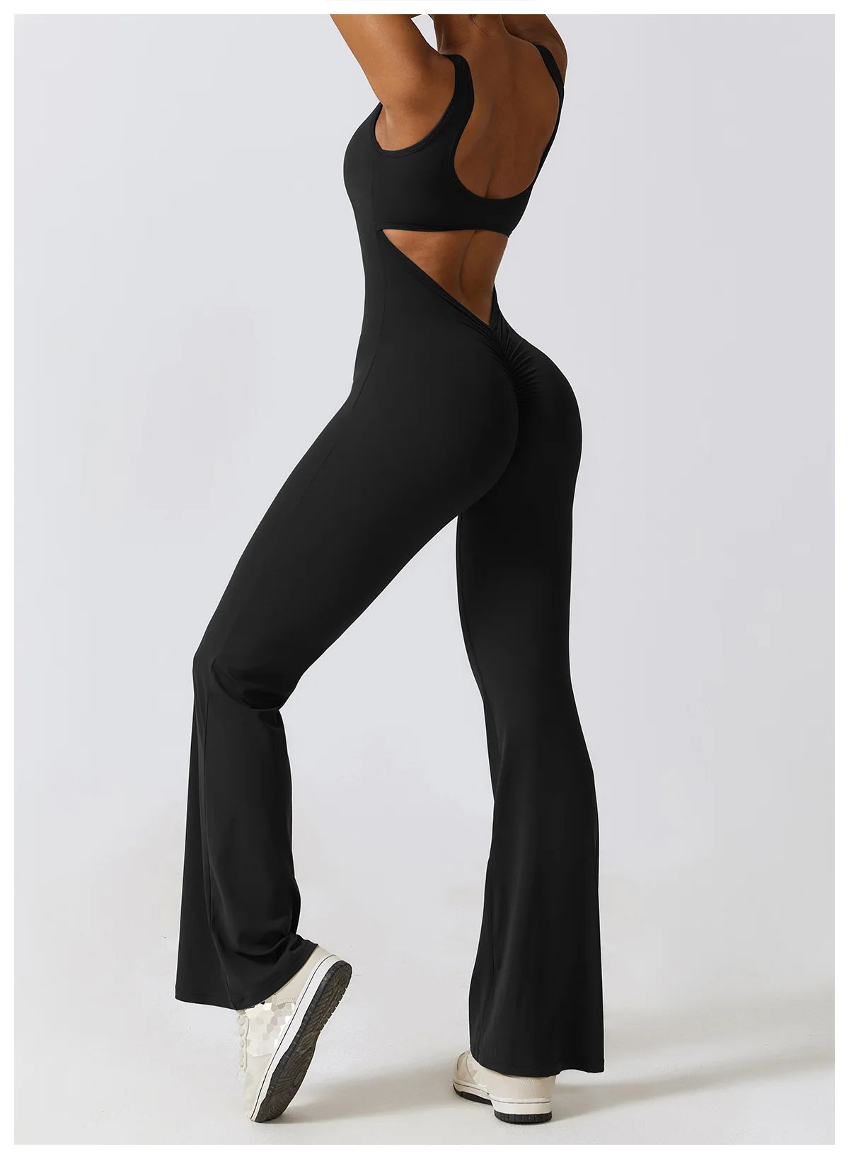 Women’s Fitness Yoga Jumpsuit – Push-Up Stretch Workout Bodysuit