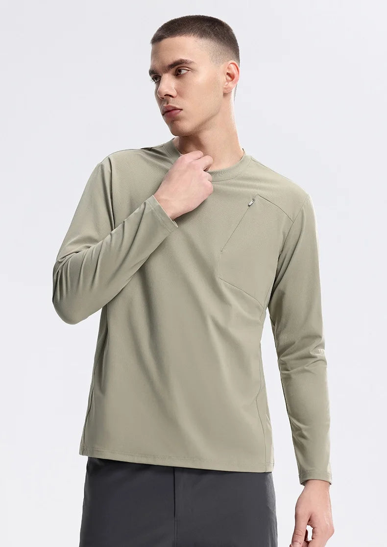 Men's Fitness Long Sleeve T-Shirt – Quick-Dry Breathable Sportswear for Running & Training