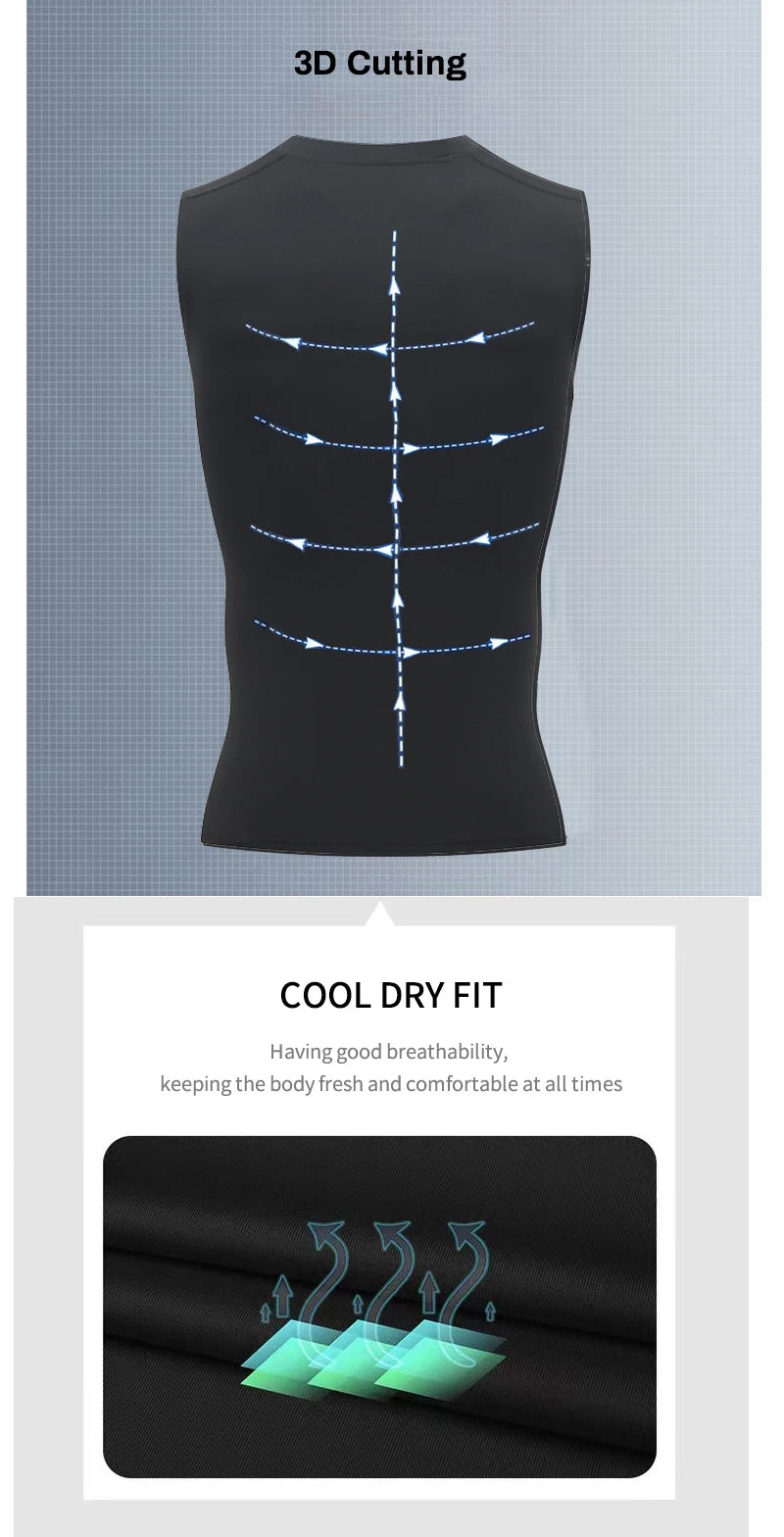 Men’s Compression Tank Top – Quick Dry Sleeveless Gym & Workout Vest