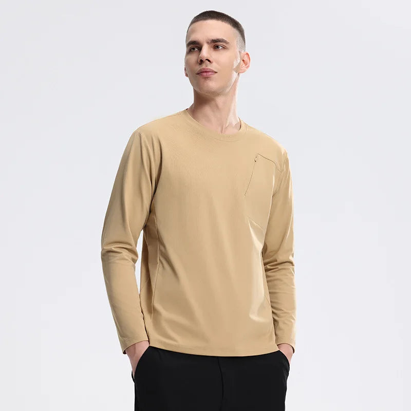 Men's Fitness Long Sleeve T-Shirt – Quick-Dry Breathable Sportswear for Running & Training