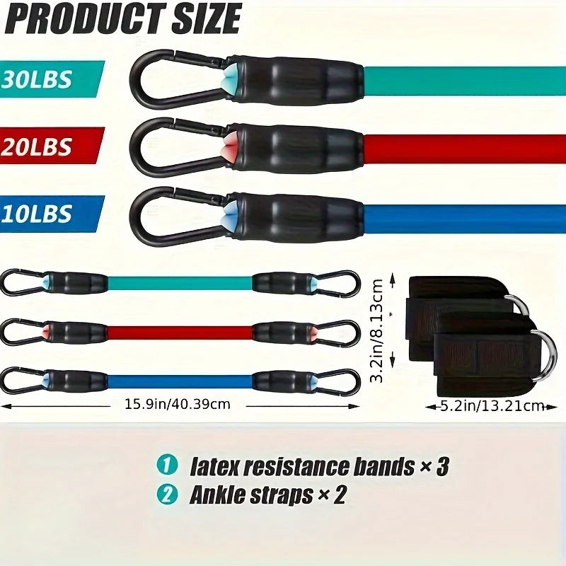Ankle Straps Resistance Bands Set – Fitness Workout & Home Gym Training Equipment