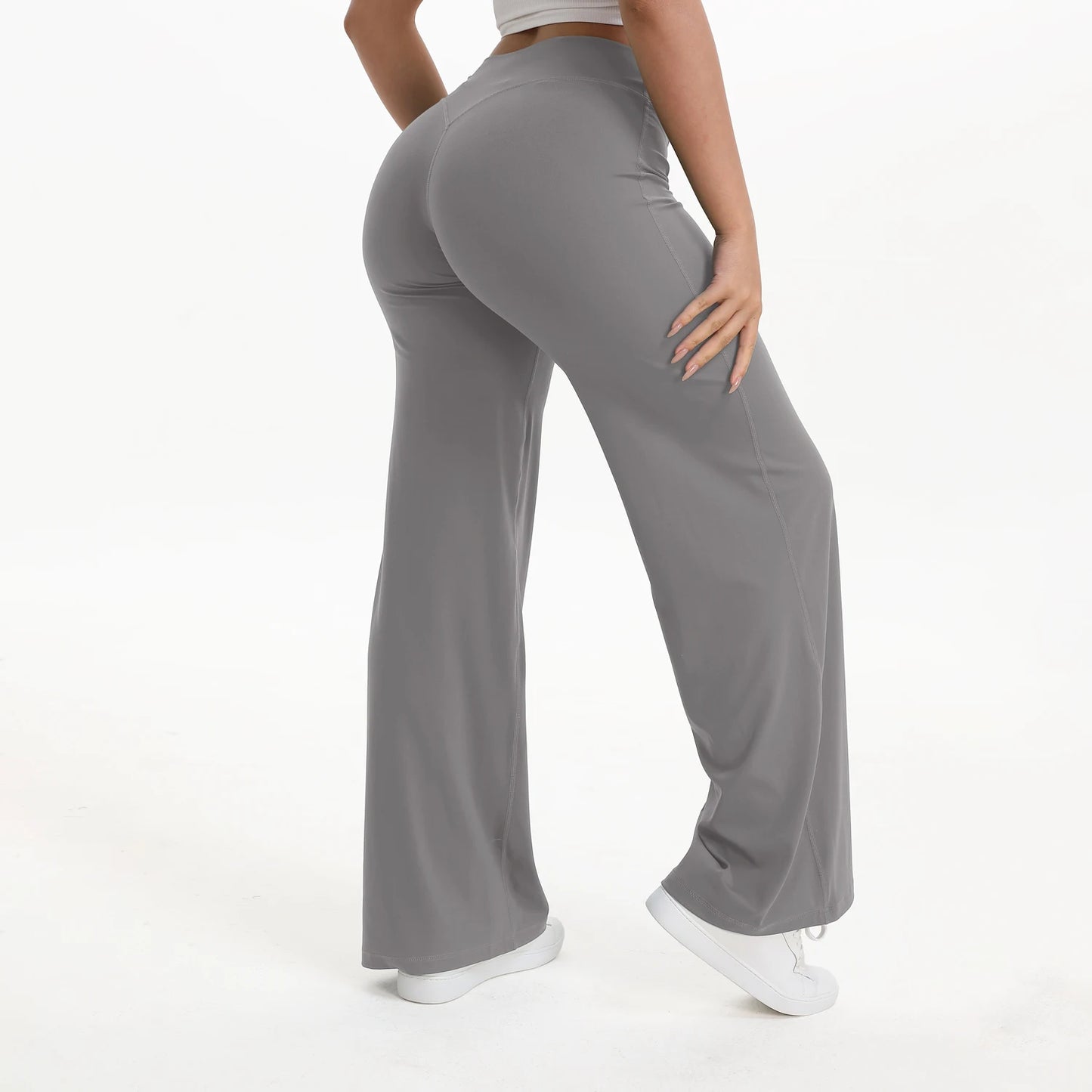 NCLAGEN SoftMotion Women’s Straight Leg Yoga Pants – Mid-Waist Gym & Pilates Leggings
