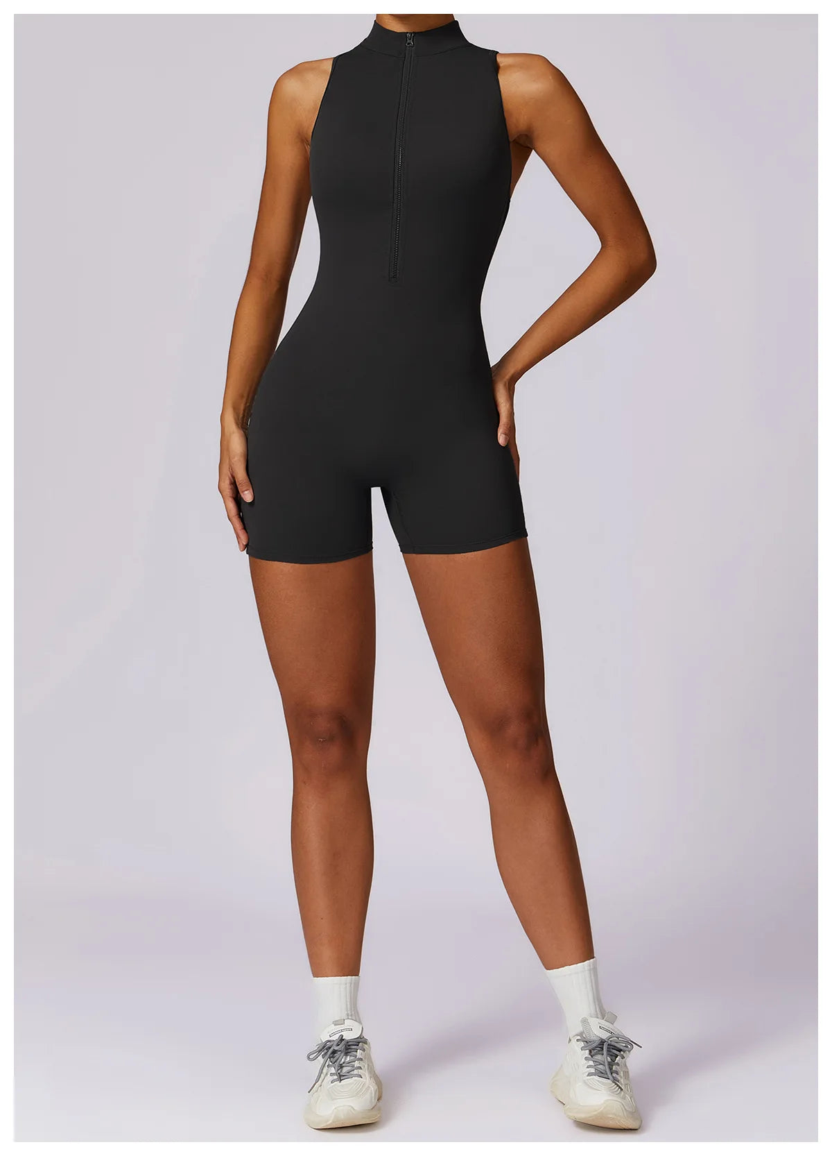 Women’s Zipper Yoga Jumpsuit – Sexy Fitness & Dance Workout Bodysuit