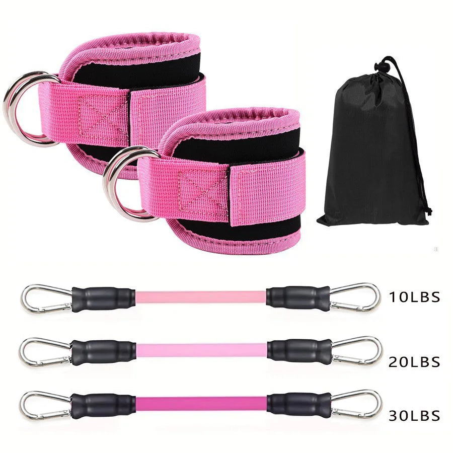 Ankle Straps Resistance Bands Set – Fitness Workout & Home Gym Training Equipment