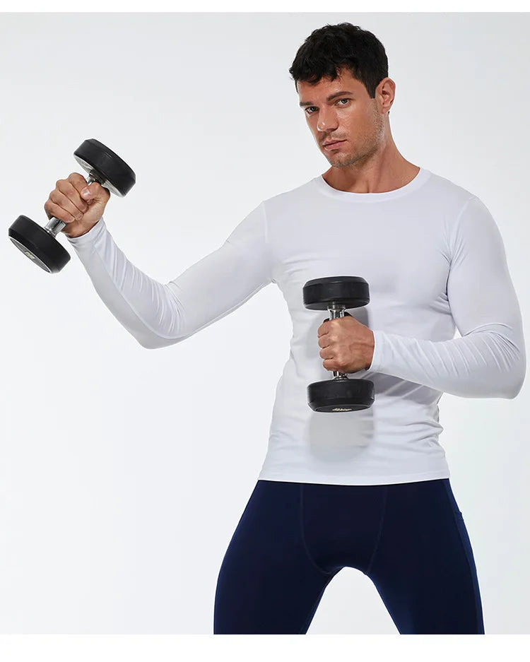 Men's Running Quick-Dry Long Sleeve T-Shirt – Slim Fit Gym & Training Sportswear