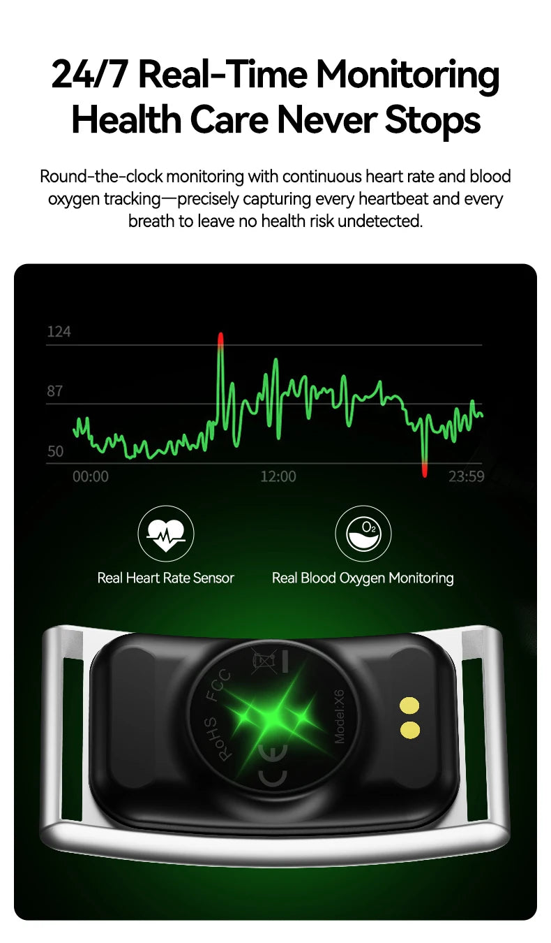 No-Screen Smartwatch – Fitness Tracker with Heart Rate Monitor for Android & iOS