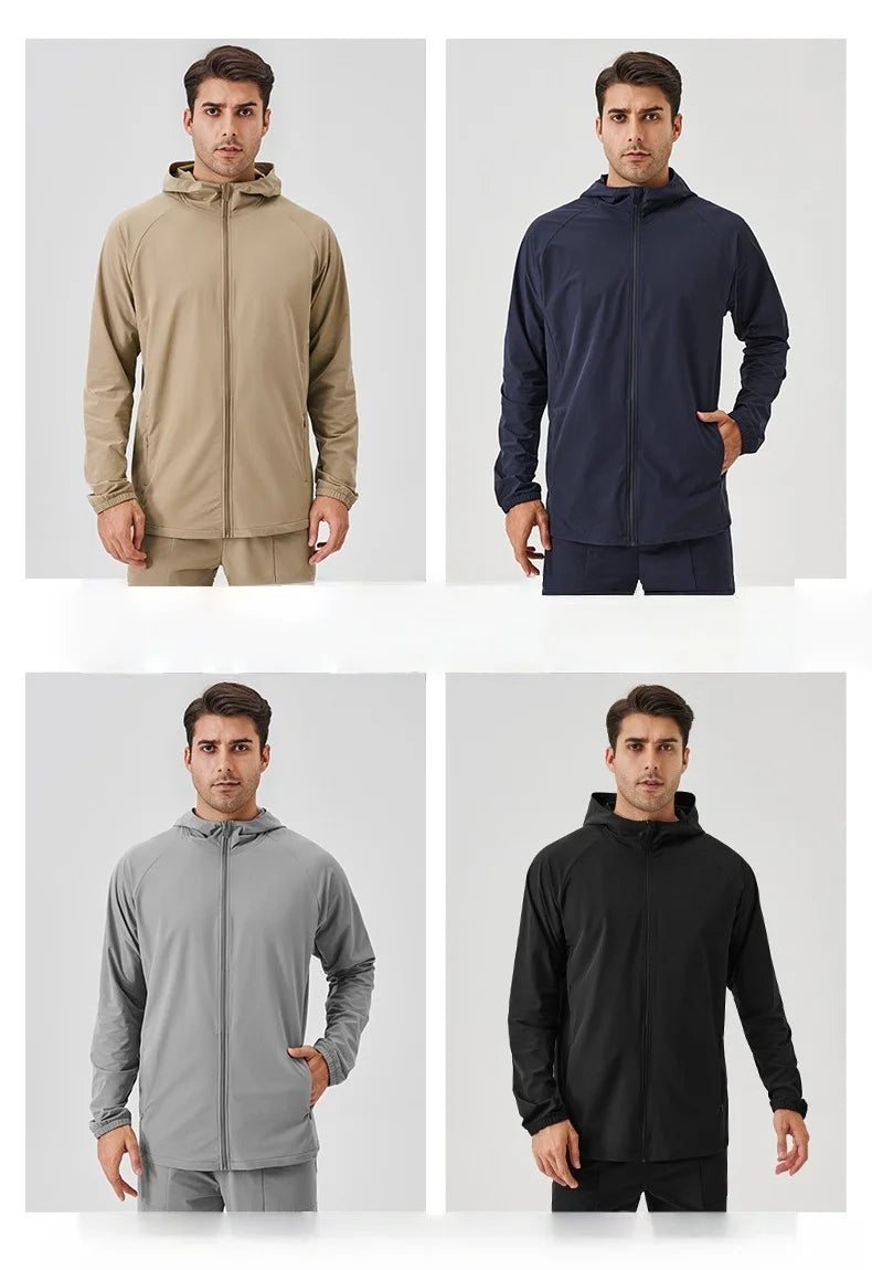 Men's Fitness Hoodie Long Sleeve Sport T-Shirt – Quick-Dry Slim Fit Gym & Running Top