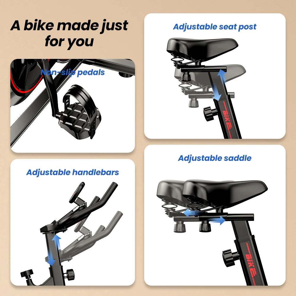 Indoor Spin Bike – Quiet Belt Drive Home Cardio Trainer