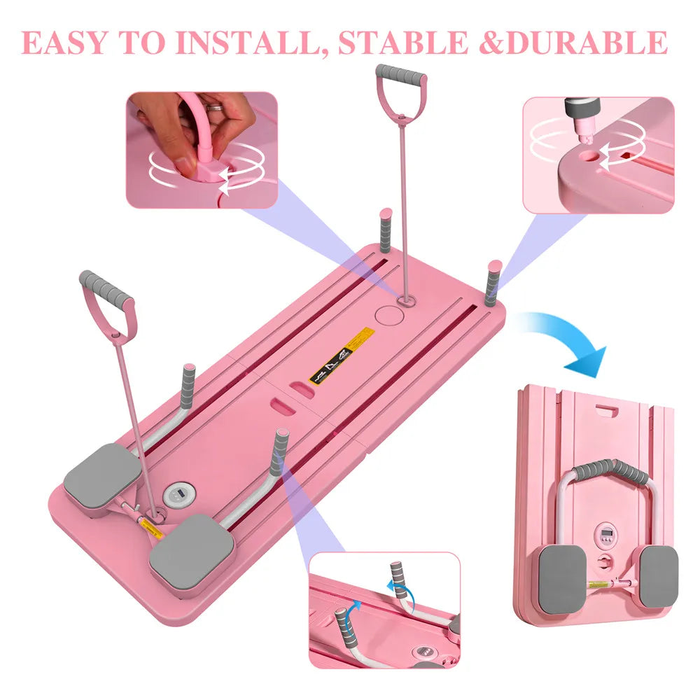 Multifunctional Foldable Abdominal Board Pilates Push up Plate Reformer Fitness Core Workout Equipment for Body Training