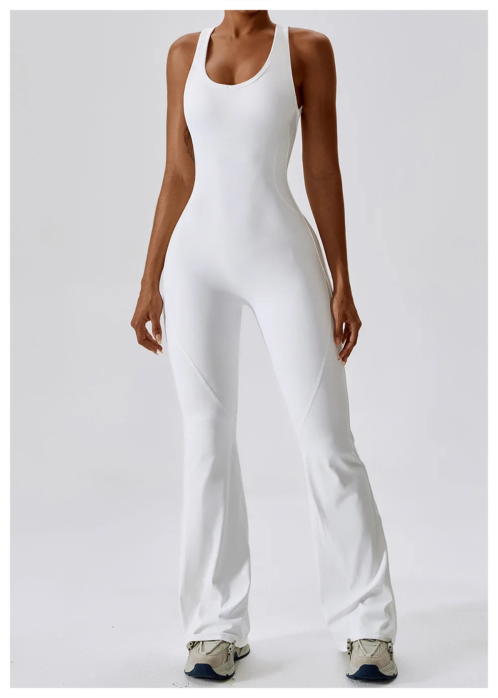 Women’s Solid Yoga Jumpsuit – One Piece Butt-Lifting Fitness Bodysuit